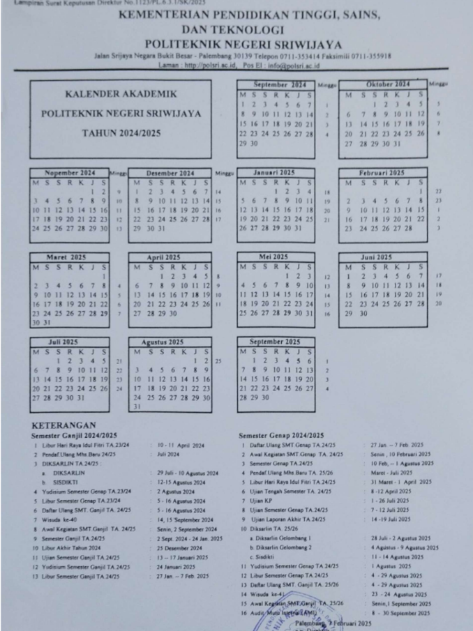 Kalender Akademik Tahun 2024/2025