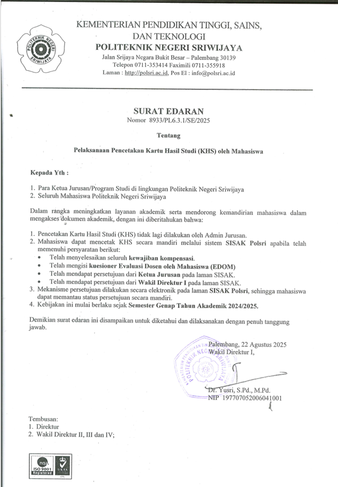 Pemberitahuan Penting: Cetak KHS Mandiri Mulai Semester Genap TA 2024/2025!