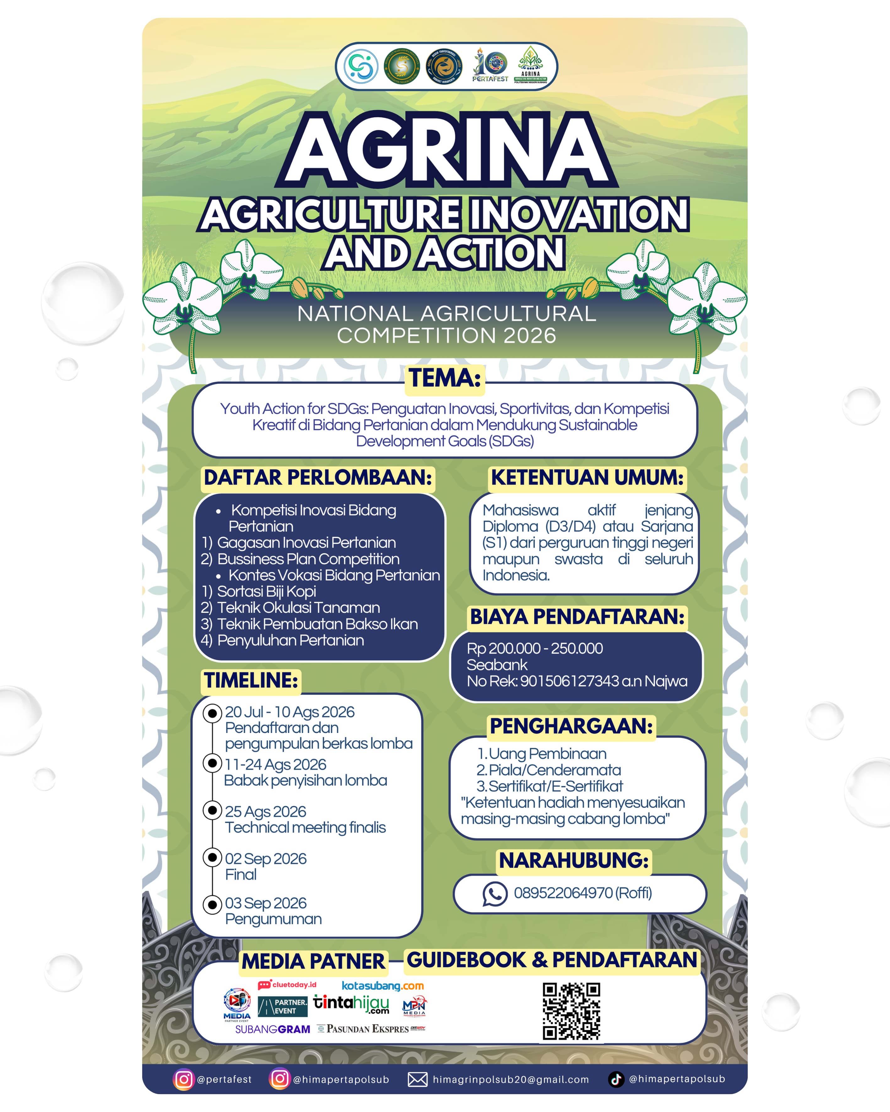 Saatnya tunjukkan potensimu di AGRINA (Agriculture Innovation and Action) 2026 – National Agricultural Competition.